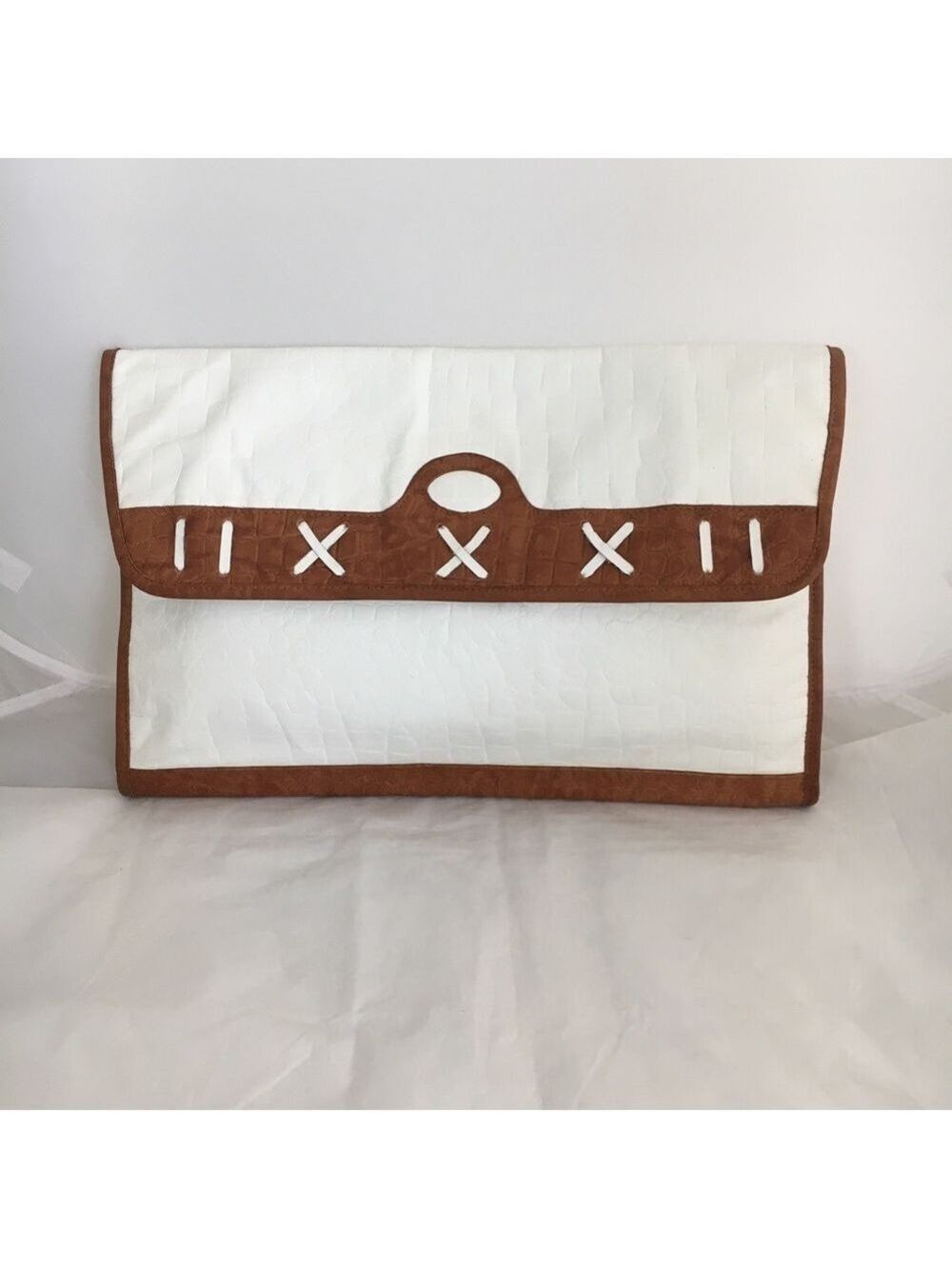 ORLANE white leather clutch - Picture 1 of 8